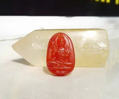 Phật bản mệnh đá mã não đỏ - Ngọ (Đại Thế Chí Bồ Tát) S6337-5