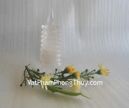 Tháp văn xương thạch anh trắng 9tầng H079
