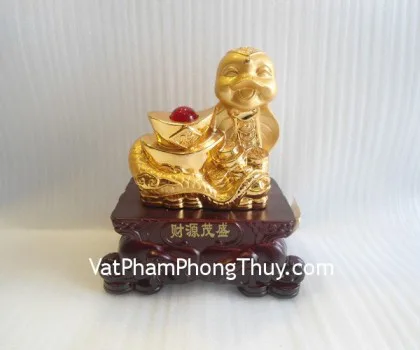 12 con giáp vàng đế gỗ A253