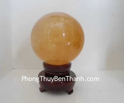 Quả cầu đá thạch anh vàng non M191-S4-1680