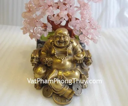Phật di lặc xanh đứng cầu hồ lô - phúc mãn nhân căng FH249G