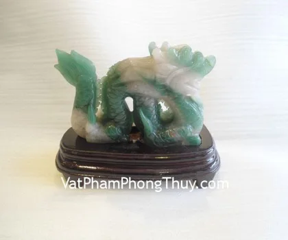 Rồng ngọc đông linh lớn, đế gỗ R079