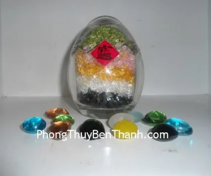 Bình ngũ hành thạch anh lớn(trứng) K030