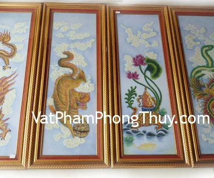 Tứ quý bình cổ khổ 0.3m x 0.9m FTTQ01