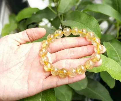 Chuỗi thạch anh tóc bạch kim A+++++(32.3g-19 hạt) S6752-S2-2785