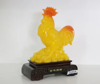 Gà ngọc vàng đầu cam trên tiền - Kim kê chiêu tài G061A