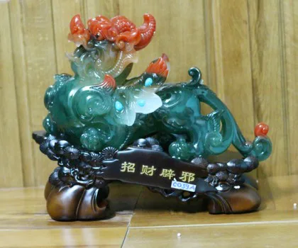 Tỳ hưu xanh mào đỏ cánh vểnh - Chiêu tài bích tà C039A