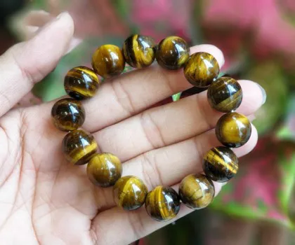 Chuỗi mắt mèo vàng nâu 14 li S6836