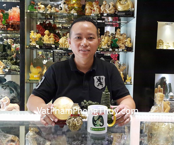Anh Thông - khách hàng mua quả cầu thạch anh vàng M191-2216, kỳ lân đồng trung D220, hồ lô bát tiên D204 và long quy cõng tháp GM029