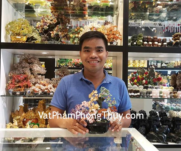 Anh Thịnh - khách hàng mua cây tài lộc thạch anh nhiều màu KC083